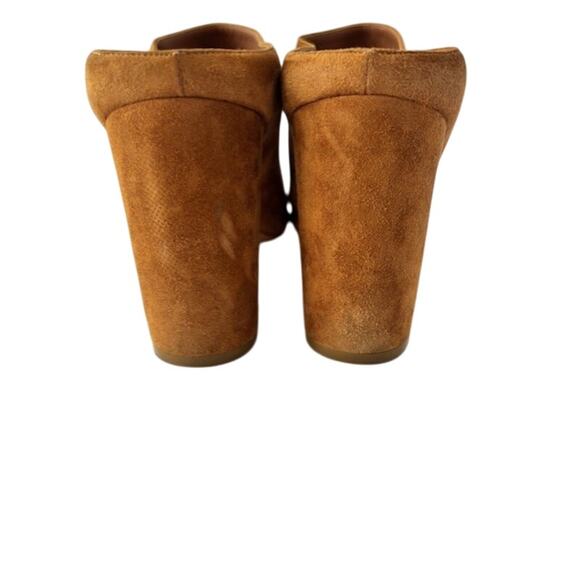 Givenchy Paris Hazelnut Suede Peep Toe Block Heel Mules Size 10 Designer Italy - Picture 6 of 11